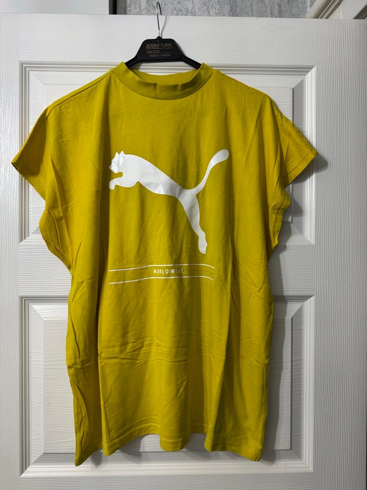 Sarı Puma Kadın Spor Tişört - Görsel 2