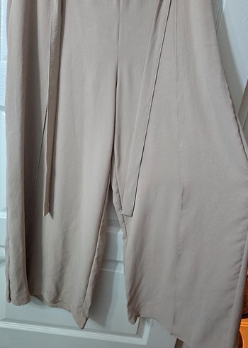 Bej Kadın Keten Salaş Pantolon - Görsel 5