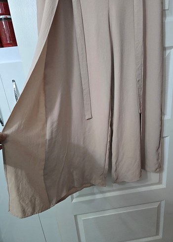 Bej Kadın Keten Salaş Pantolon - Görsel 3