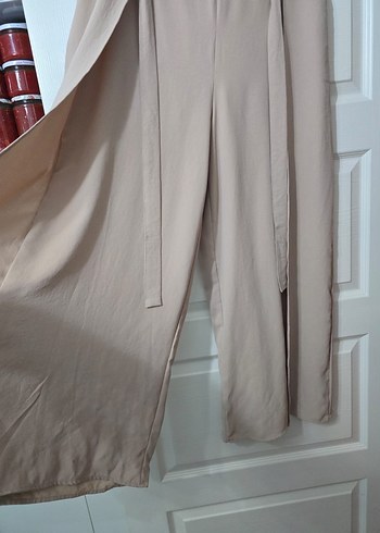 Bej Kadın Keten Salaş Pantolon - Görsel 2