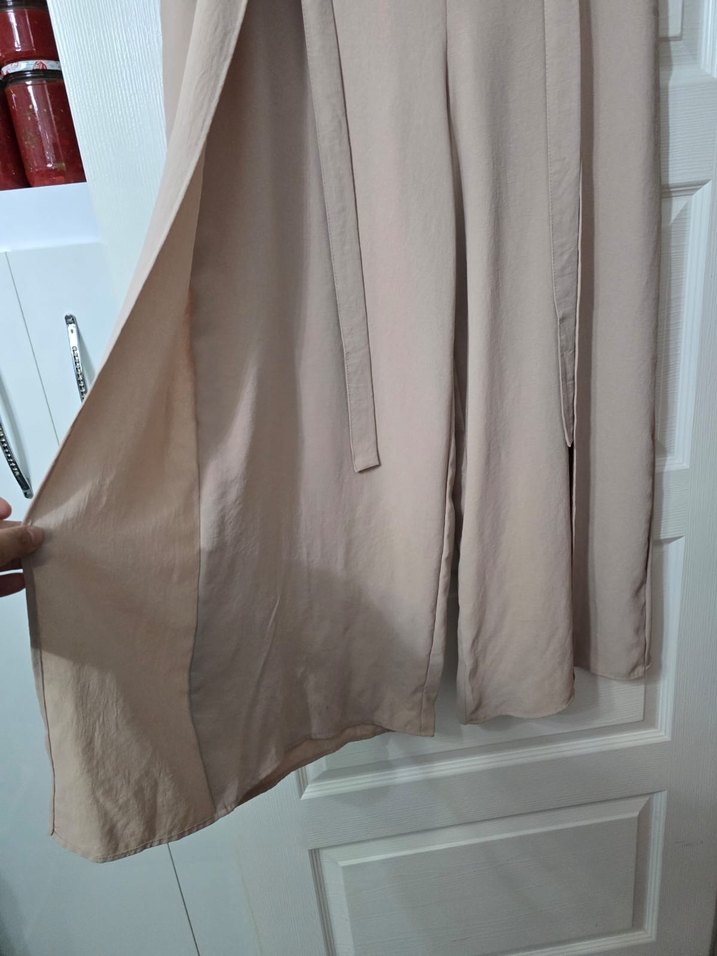 Bej Kadın Keten Salaş Pantolon - Görsel 3