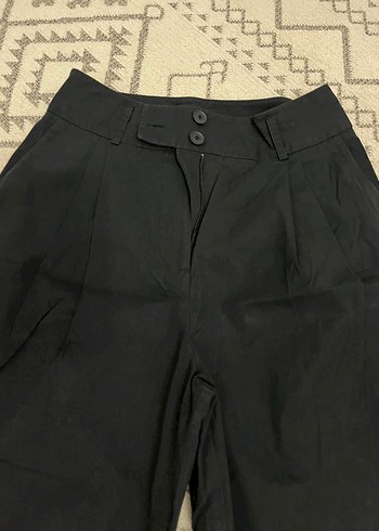 Zara Siyah Midi Kumaş Kadın Pantolon
