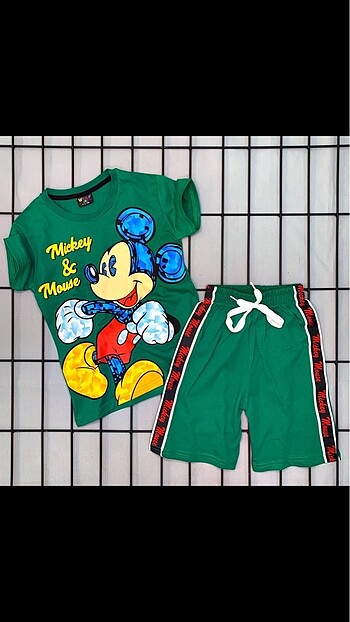 Mickey yeşil 2 Li takım