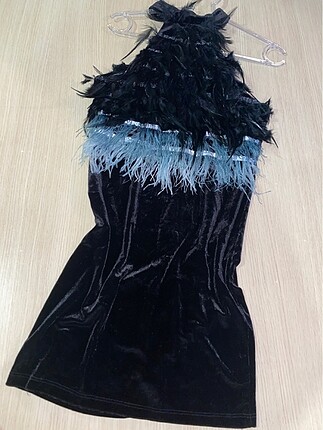 Kikiriki Kikiriki full likralı s-m beden mini kadife elbise