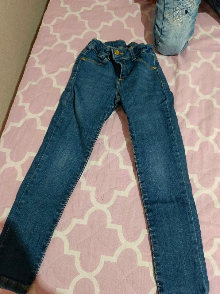 KızÇocuk Pembe Bantlı Slim Fit Denim Pantolon - Görsel 2