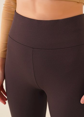 Kahverengi Kadın Midi Tayt - Görsel 2