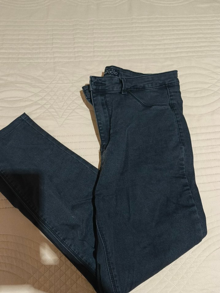 Siyah Dar Kesim Midi Kadın Kot Pantolon - Görsel 4