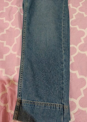 Mavi Rahat Kesim Midi Boy Kadın Kot Pantolon - Görsel 5