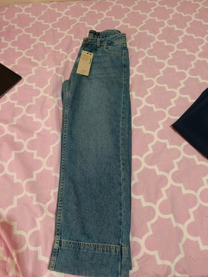 Mavi Rahat Kesim Midi Boy Kadın Kot Pantolon - Görsel 3