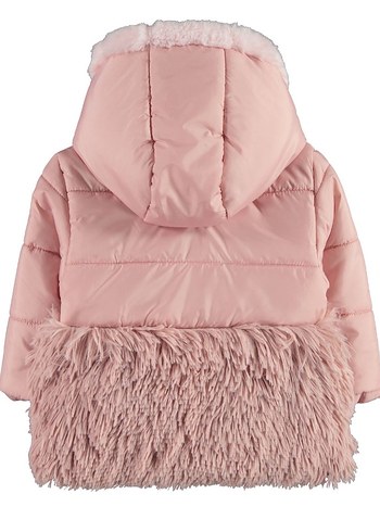 LC Waikiki Kız Çocuk Pembe Kürk Detaylı Mont