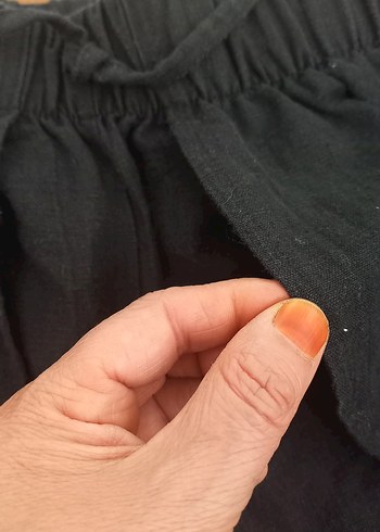 38 Beden siyah Renk Siyah Keten tatillik Mini Şort