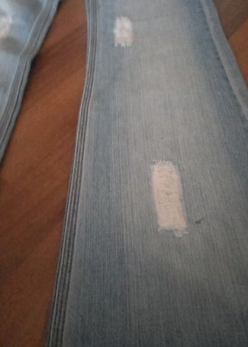 34 Beden Bej Renkli Kadın Salaş Kot Pantolon