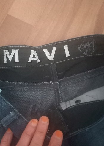 Mavi Baskılı Gri Kadın Denim Jean