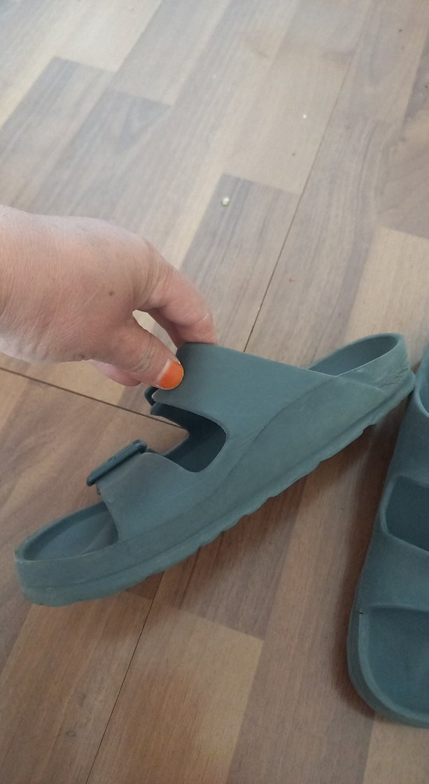 Gri Mavi Erkek Sandalet Çift Tokalı - Görsel 2