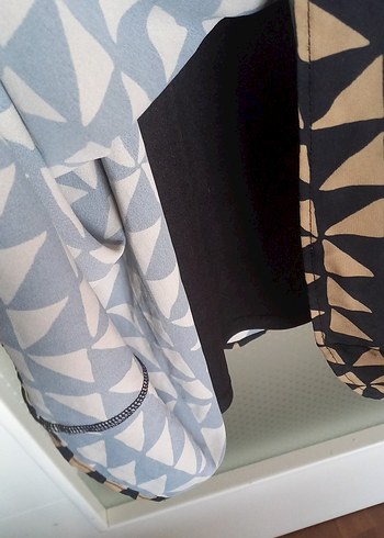 Bej Siyah Desenli Kolsuz elbise - Görsel 7