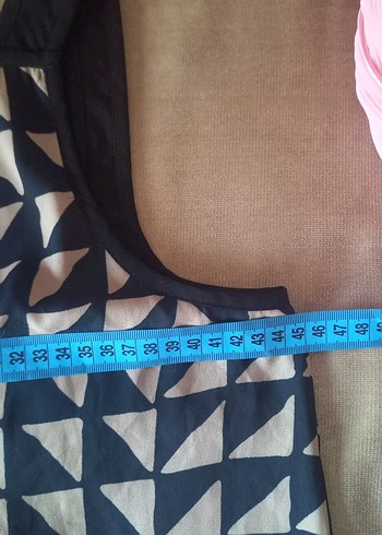 Bej Siyah Desenli Kolsuz elbise - Görsel 9