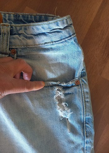 33 Beden Kadın Gri Bol Kesim Denim Jean