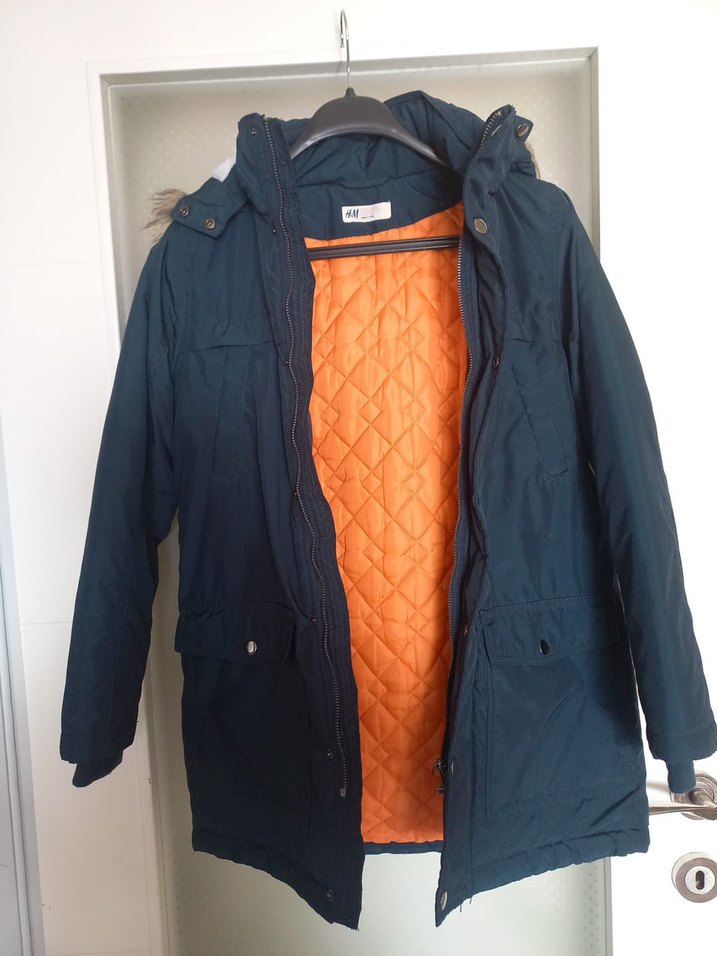 H&M Erkek Çocuk Düğmeli Lacivert Kaban - Görsel 2