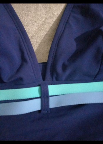 Mavi Askılı Kemerli Kadın Mayo - Görsel 2