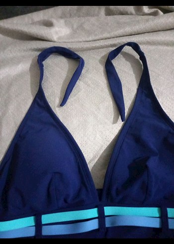 Mavi Askılı Kemerli Kadın Mayo - Görsel 4