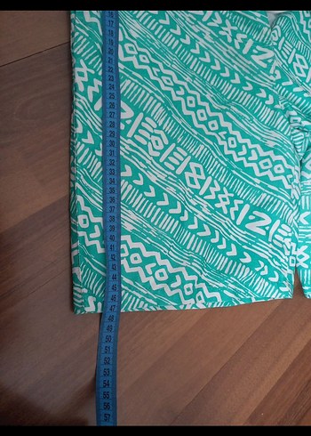 Turkuaz Desenli Bol Kesim Erkek Mayo Şortu - Görsel 6