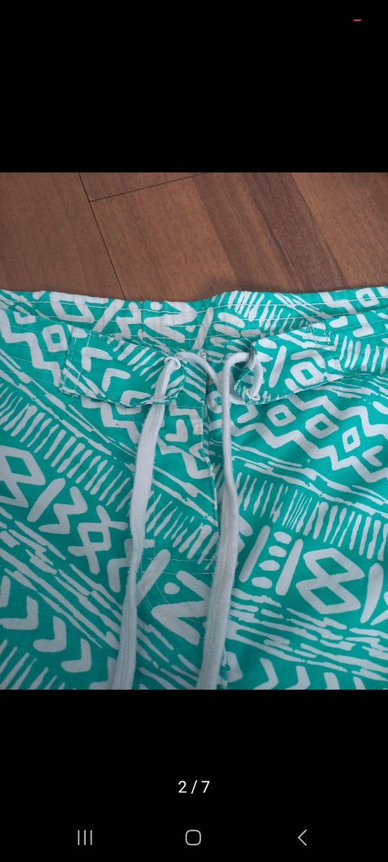 Turkuaz Desenli Bol Kesim Erkek Mayo Şortu - Görsel 2