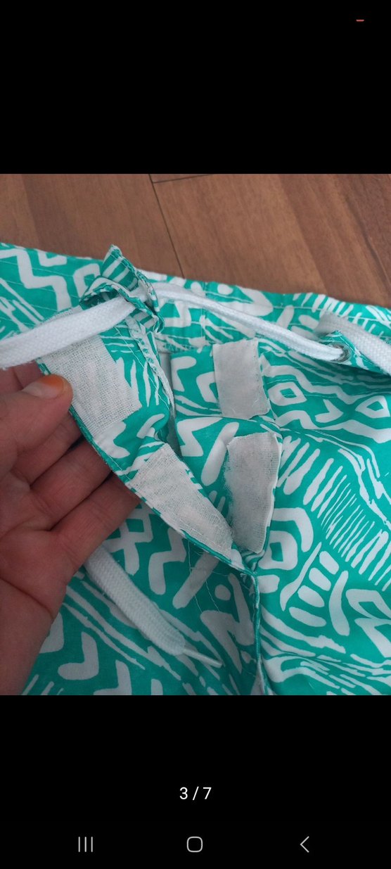 Turkuaz Desenli Bol Kesim Erkek Mayo Şortu - Görsel 3