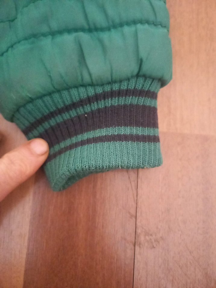 Düğmeli Kapüşonlu Erkek Çocuk Yeşil Mont - Görsel 5