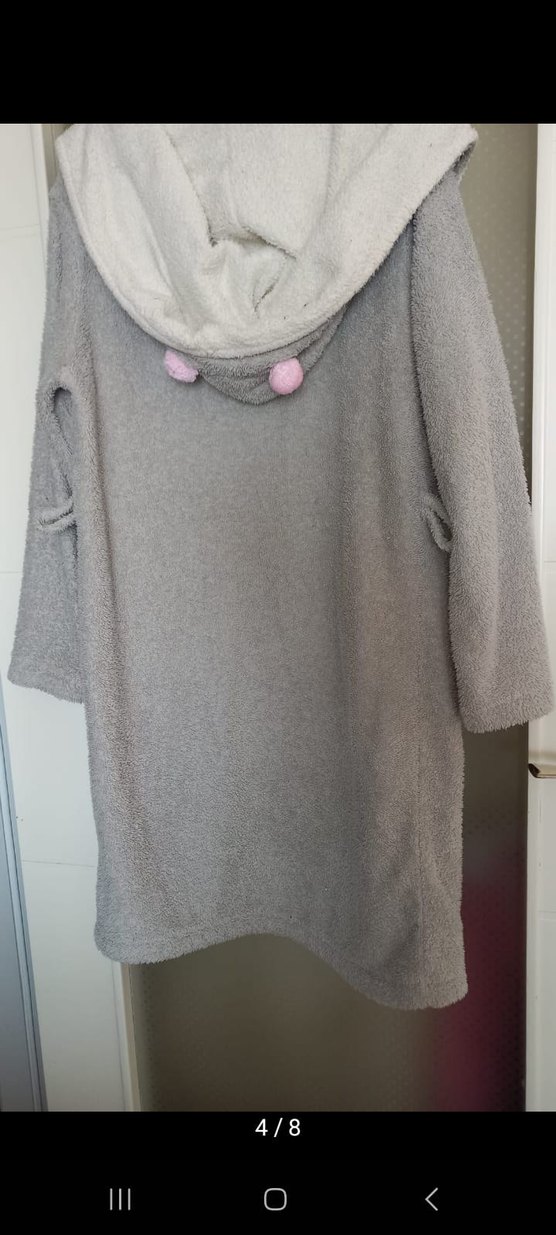 Uzun Kollu Gri Kadın Ev Sabahlığı - Görsel 2