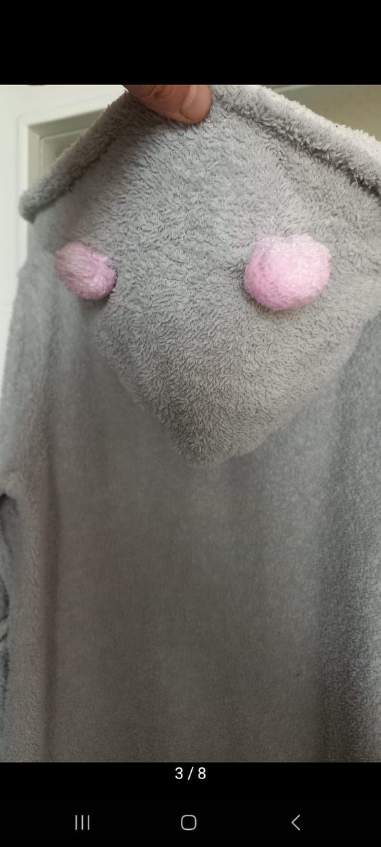 Uzun Kollu Gri Kadın Ev Sabahlığı - Görsel 3