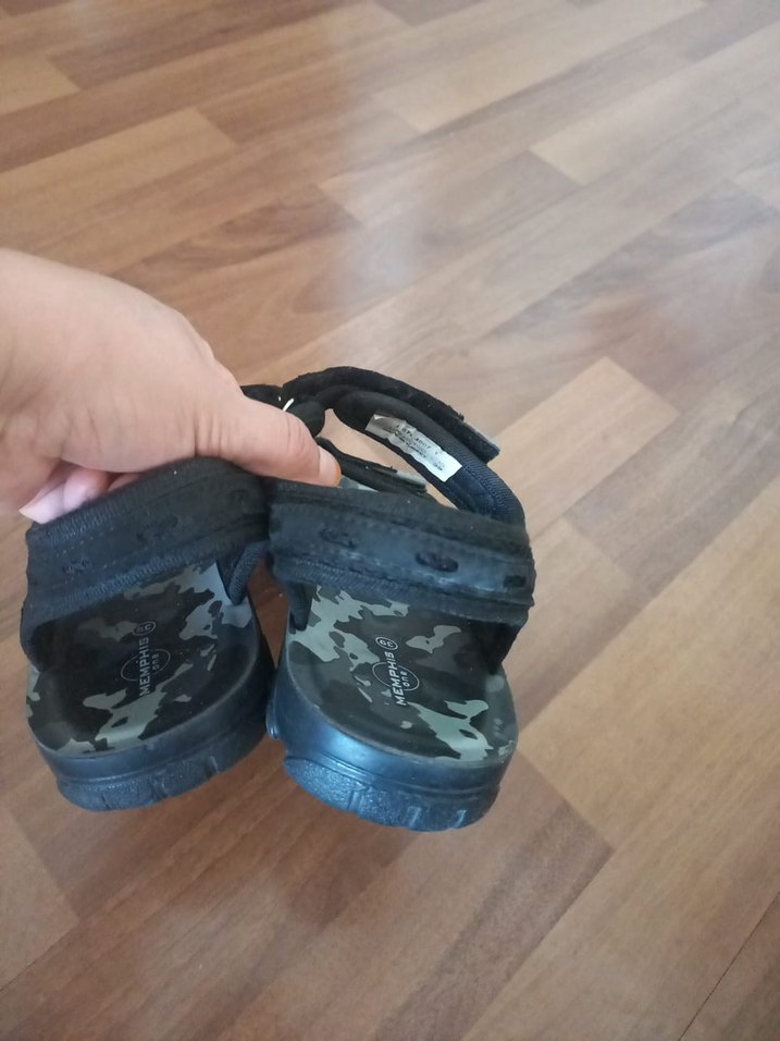 Kamuflaj Desenli Siyah Erkek Çocuk Sandalet - Görsel 3