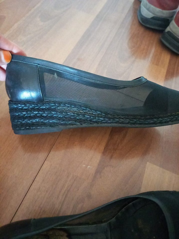 Kadın Siyah Pliseli Dolgu Topuk Espadril.bambi marka - Görsel 2