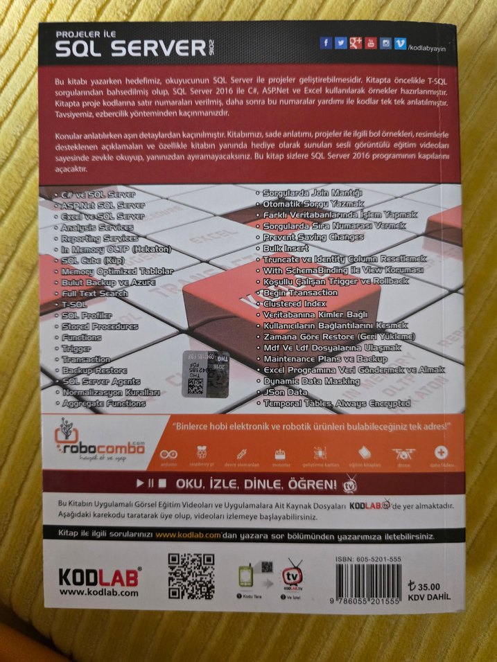 SQL Server 2016 Projeler ile Eğitim Kitabı - Görsel 2