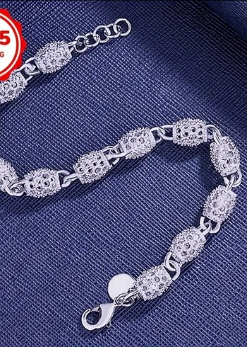 925 Ayar gümüş bileklik Simli Zincir Detaylı - Görsel 2