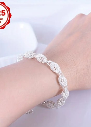 925 Ayar gümüş bileklik Simli Zincir Detaylı - Görsel 3