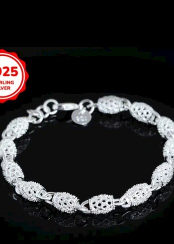 925 Ayar gümüş bileklik Simli Zincir Detaylı - Görsel 4