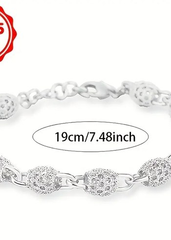 925 Ayar gümüş bileklik Simli Zincir Detaylı - Görsel 7