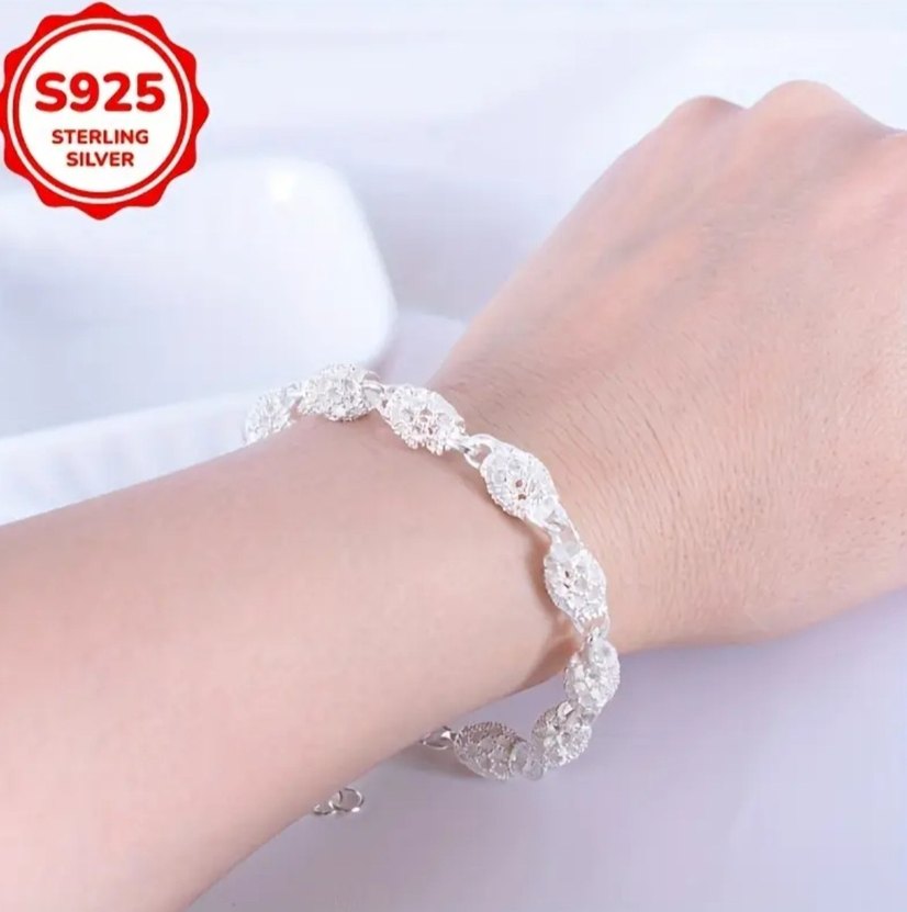 925 Ayar gümüş bileklik Simli Zincir Detaylı - Görsel 3