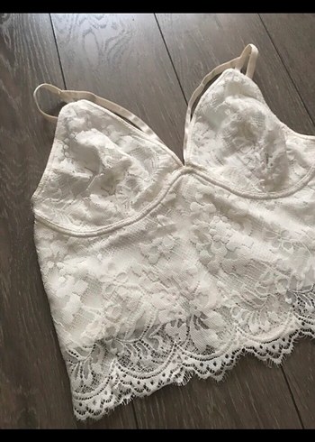 Diğer Beyaz Vintage Dantel Bohem Bralet
