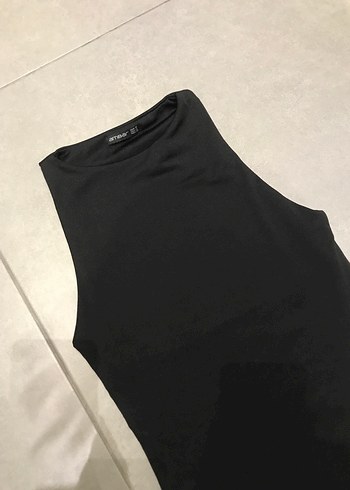 Diğer Yüksek Yakalı Siyah Sıfır Kol Bodysuit