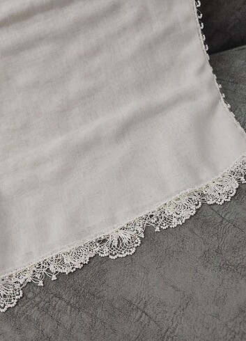 Oyalı beyaz tülbent - Görsel 3