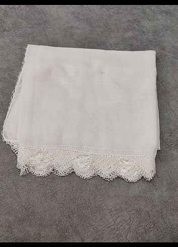 oyalı beyaz tülbent - Görsel 2