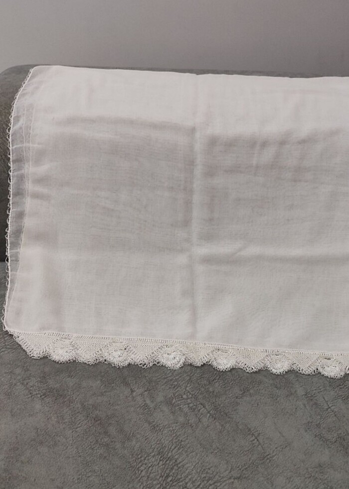 oyalı beyaz tülbent - Görsel 3