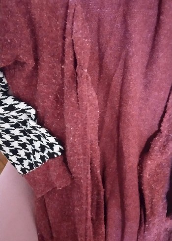 Bordo Uzun Salaş Kadın Hırka - Görsel 4