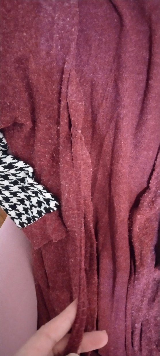 Bordo Uzun Salaş Kadın Hırka - Görsel 4