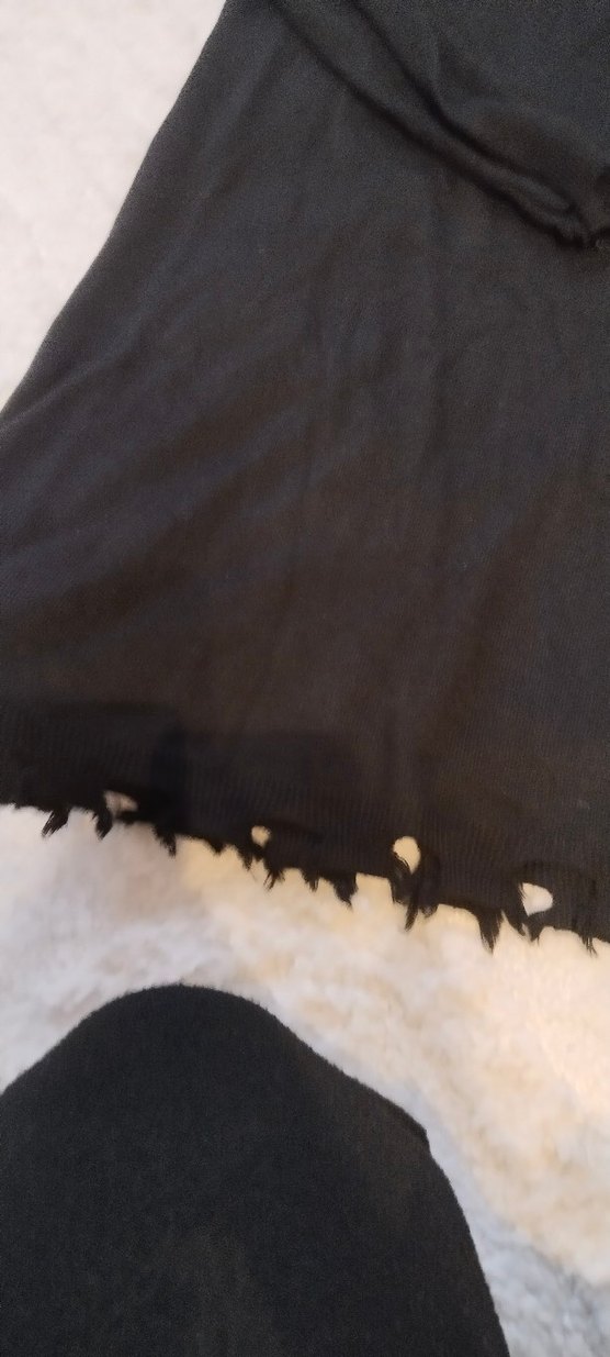 Siyah Uzun Kollu Örgü Kadın Keten Kazak - Görsel 2