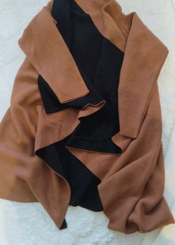 Taba Uzun Keten Kadın Kaban - Görsel 4