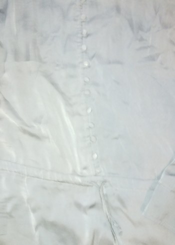 Düğmeli Uzun Kollu Gri  Bluz - Görsel 3