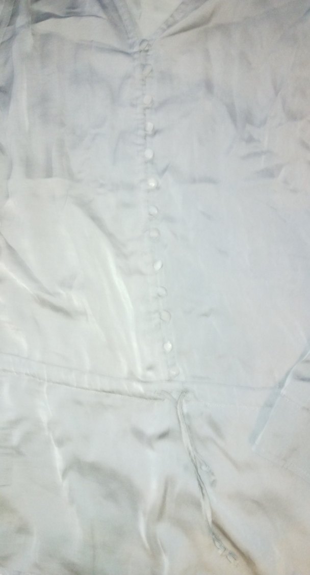 Düğmeli Uzun Kollu Gri  Bluz - Görsel 3