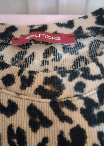 Leopar Desenli Kadın Hamile Bluzu - Görsel 2